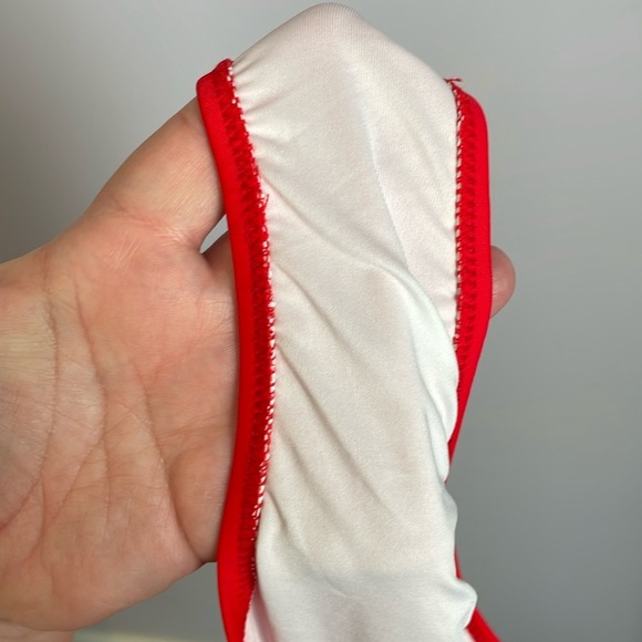 NWT Cupshe Red Strappy Lace Up One Piece Swimsuit with O Ring size M - Picture 5 of 16